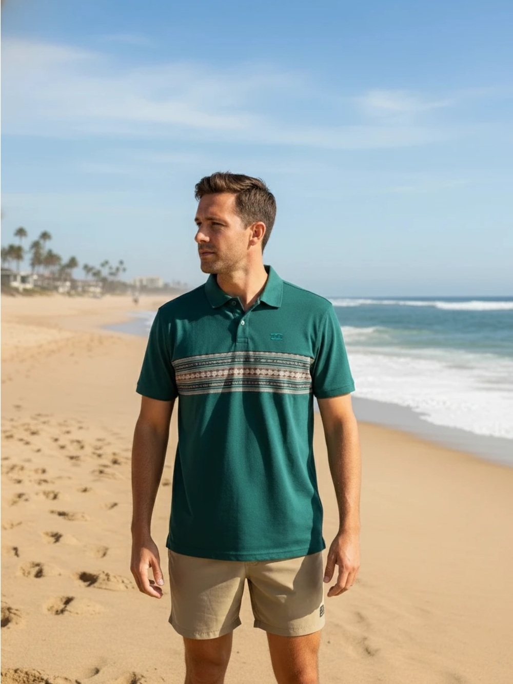 Billabong Men’s StevenTeal Polo, Size Medium